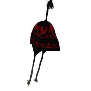 Moriarity Stowe Vermont black red Pine rocking HORSE wool HAND knit trap…